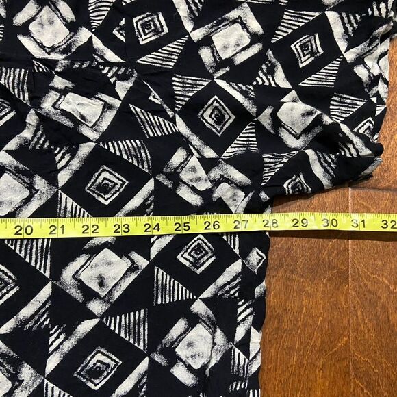 Cherry Creek Vintage 80s Rayon Abstract Black Cream Rayon Women's Plus Size 1X - Picture 6 of 7